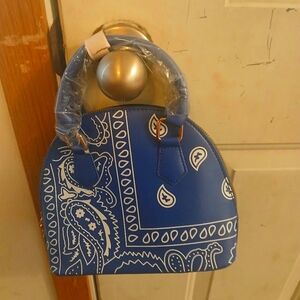 brand new blue hand bag